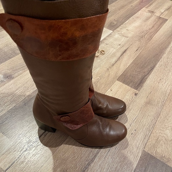 Brown Leather Heeled Boots riding boots cowboy - Picture 6 of 9